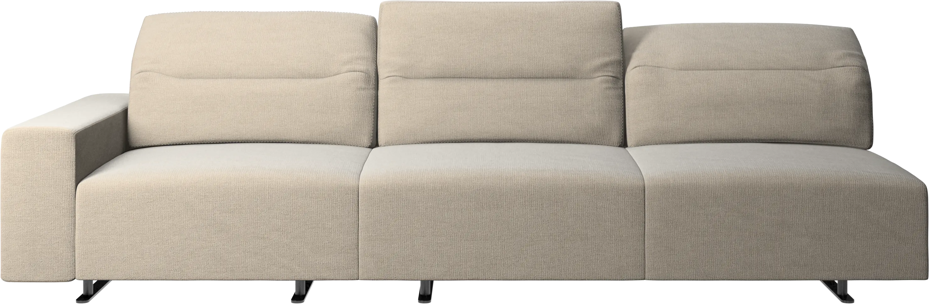 Hampton sofa with adjustable back and storage on the right side